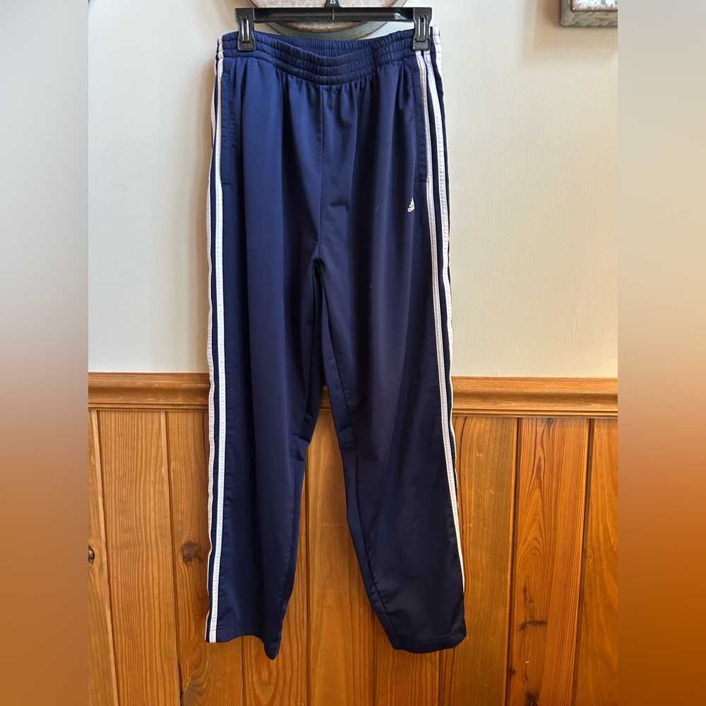 Adidas magic pants, Navy Blue Track Pants w White Stripes, great for stripping